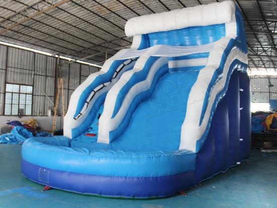 inflatable slide with water pool