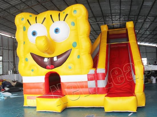 cheap Spongebob Combo Inflatable Bouncer Castle with Slide