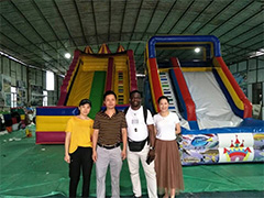 Customers from Africa have visited our factory and placed order for inflatable weter slides