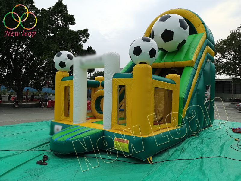 football themed inflatable slide