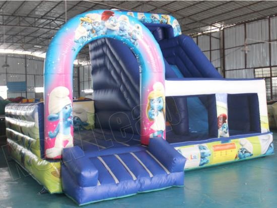 Inflatable bouncer with slide