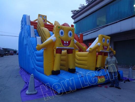 dual lane dry inflatable slide