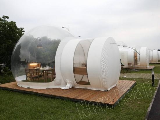 Inflatable bubble dome tent