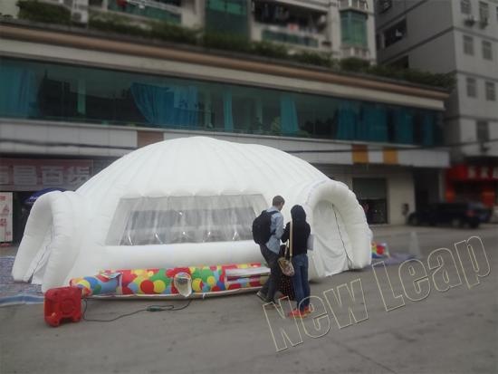 Inflatable dome tent