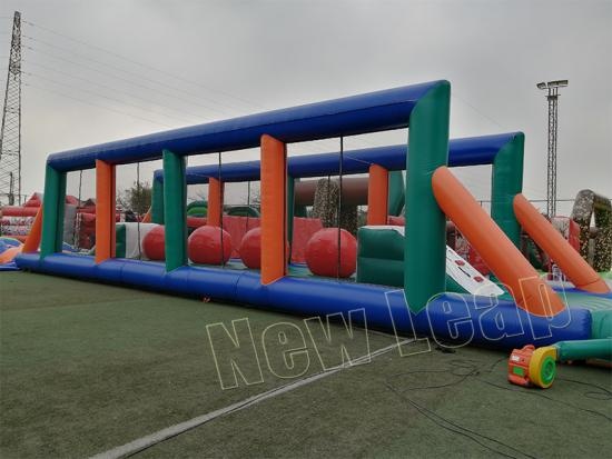 wipeout big red balls inflatable course race