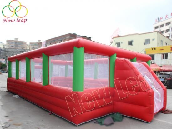 red-green inflatable soccer field