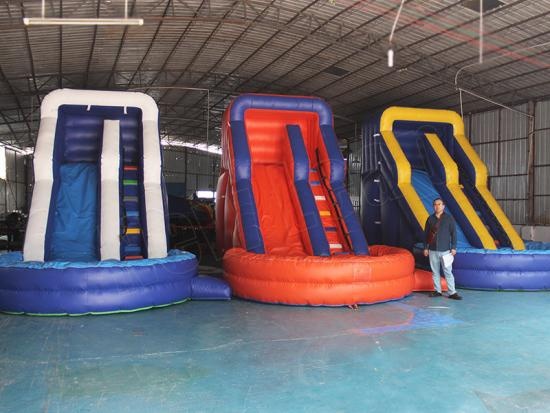 inflatable water slide combo pool