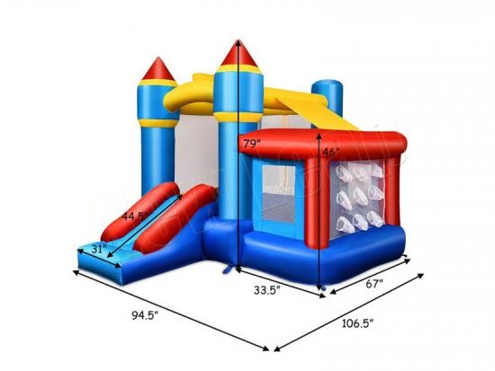 bouncy playhouse with slide