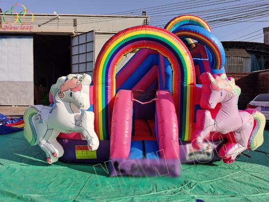 Unicorn inflatable bounce combo