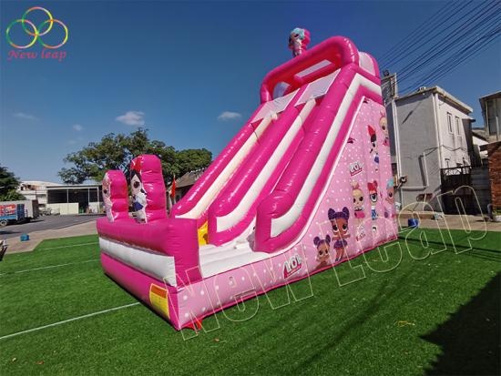 cheap LOL Birthday Girl Inflatable Pink Slide Bouncy Jumping Slide